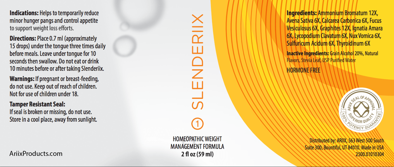 Slenderiix & Xceler8 Ingredients